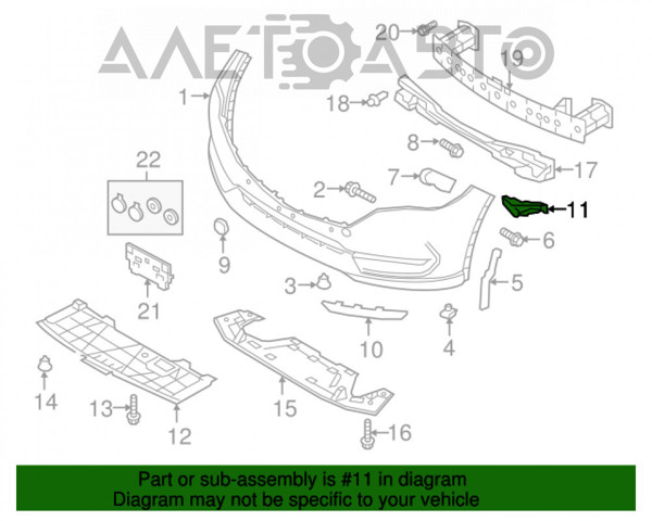 KB8B50C12B Mazda Soporte de parachoques delantero derecho