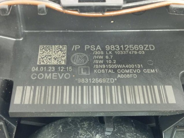 Conmutador columna dirección 98312569ZD Peugeot/Citroen