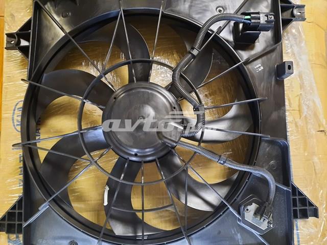 253802P100 Hyundai/Kia difusor de radiador, ventilador de refrigeración, condensador del aire acondicionado, completo con motor y rodete