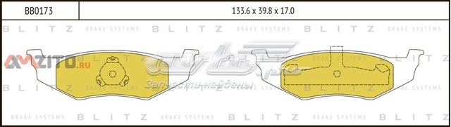 BB0173 Blitz zapatas de frenos de tambor traseras