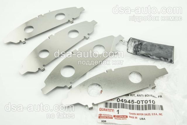 049450T010 Toyota Chapa antirruido de fijación de la pastilla de freno delantera