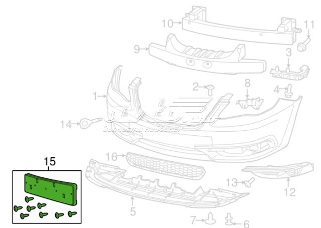 Soporte de matricula delantera Jeep Patriot 