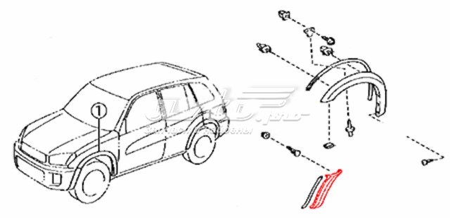 Ensanchamiento, guardabarros delantero izquierdo TOYOTA 5211342050B0