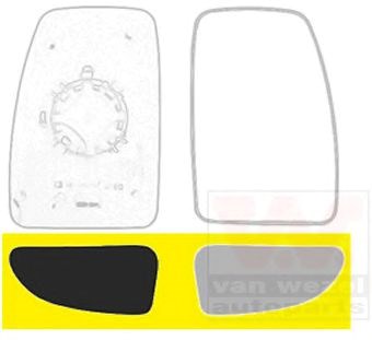 3799834 VAN Wezel cristal de espejo retrovisor exterior derecho