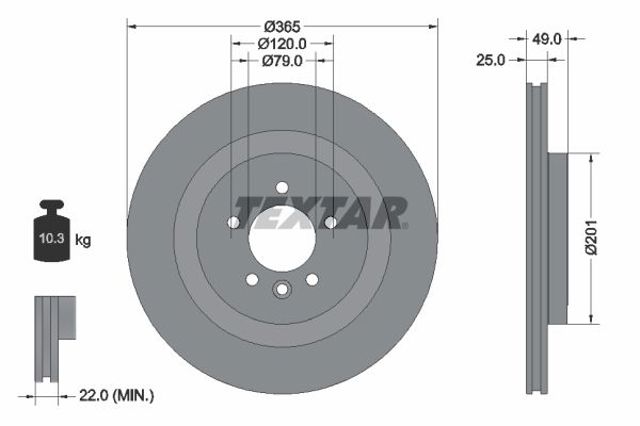 92293003 Textar disco de freno trasero