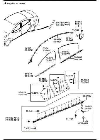 Listón de acceso exterior derecho MAZDA GHK150480