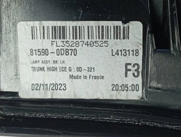 Piloto trasero interior izquierdo Toyota 815900DB70 precio, desde 357,19 EUR