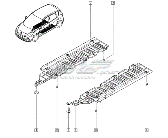 Revestimiento de los bajos, izquierdo para Renault Fluence (L3)