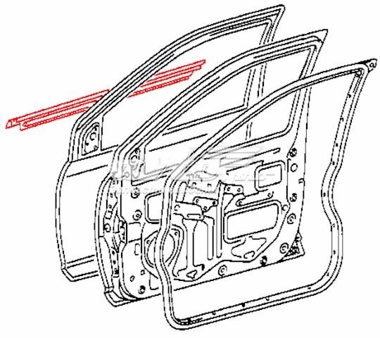 Moldura de puerta delantera derecha superior TOYOTA 6816052010