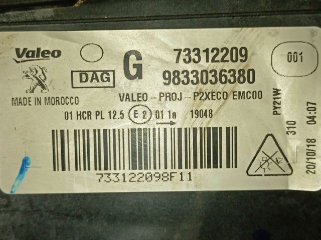 Faro izquierdo 9833036380 Peugeot/Citroen