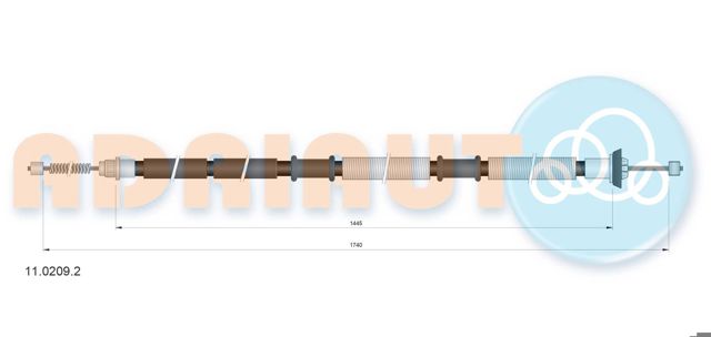 11.0209.2 Adriauto cable de freno de mano trasero derecho