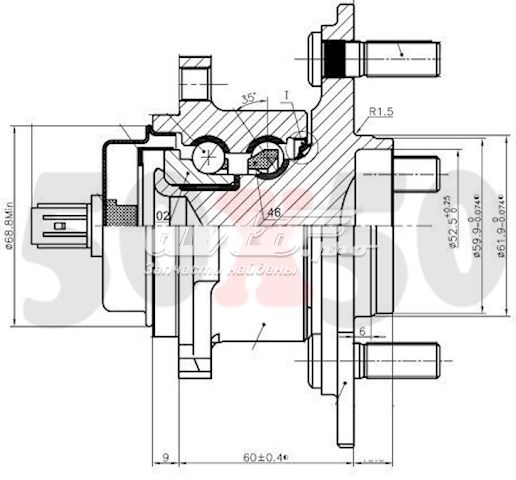 3DACF026F17CS Koyo cubo de rueda trasero