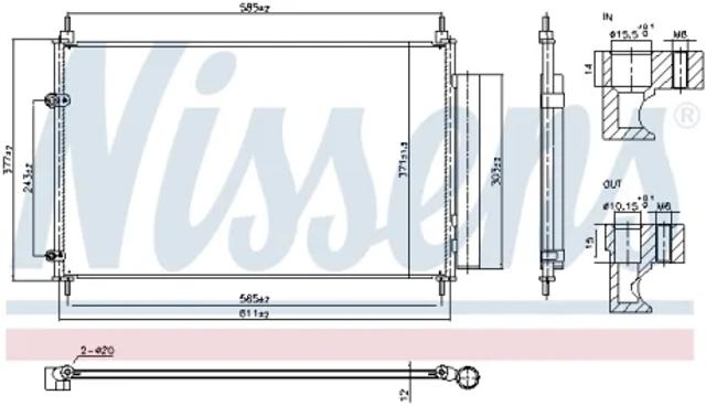 Condensador aire acondicionado 350615 NRF