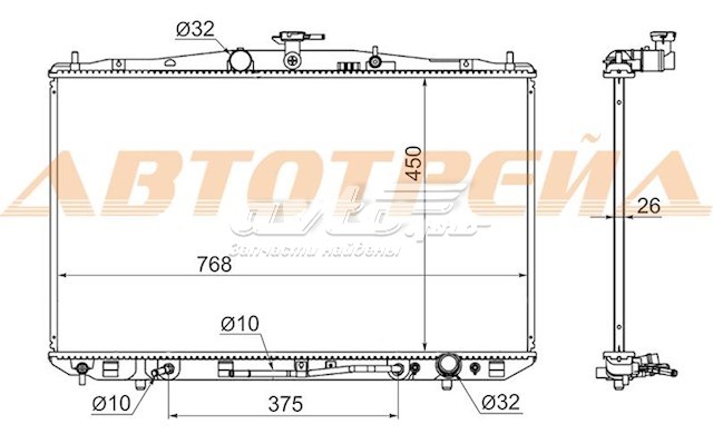 TY0003RX270 SAT radiador refrigeración del motor