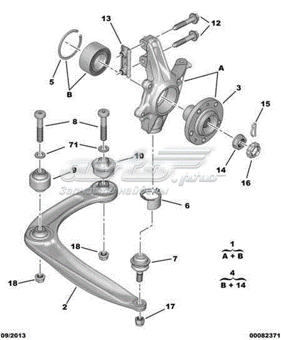 Cubo de rueda delantero PEUGEOT 3307A1