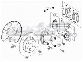 166 423 02 81 Mercedes pinza de freno trasero derecho