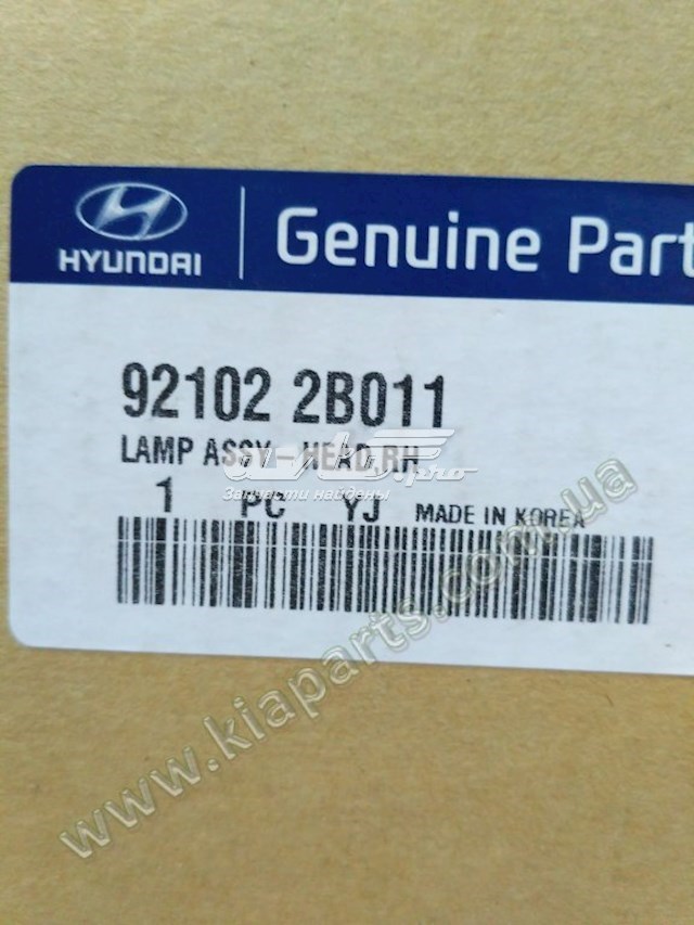 921022B011 Hyundai/Kia Luz derecha