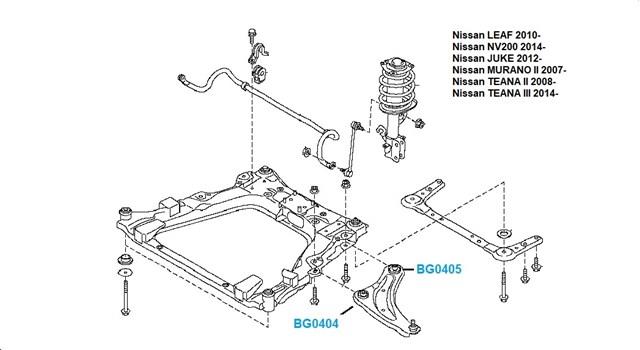BG0404 Belgum Silentblock de brazo de suspensión delantero inferior
