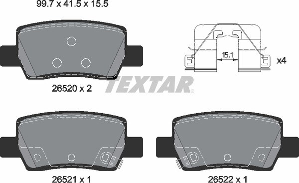 58302AAA40 Hyundai/Kia Pastillas freno traseras