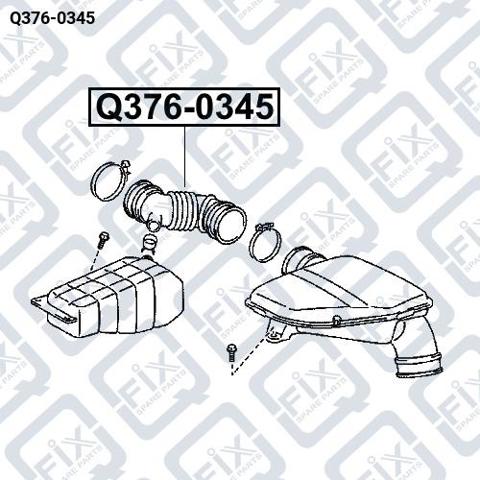 Q376-0345 Q-fix tubo flexible de aspiración, salida del filtro de aire