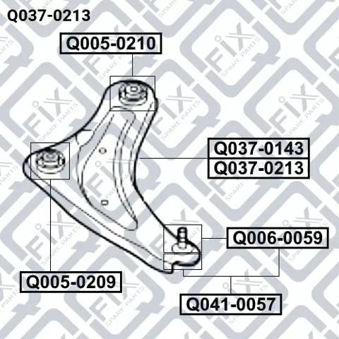 Q0370213 Q-fix Brazo inferior derecho de la suspensión delantera