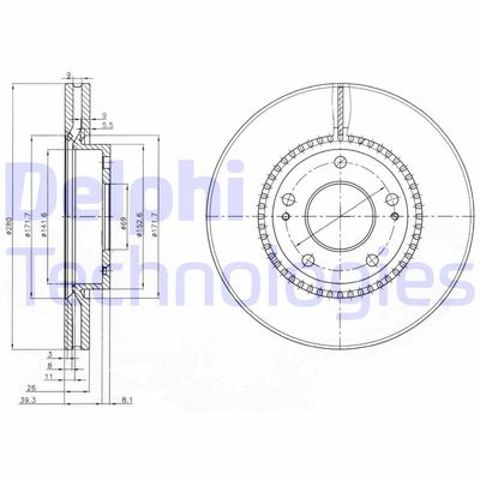 BG3861C Delphi disco de freno delantero