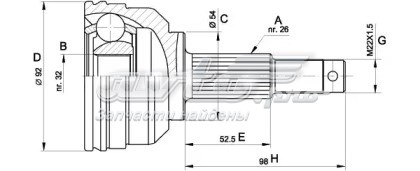 04384702 Chrysler junta homocinética exterior delantera