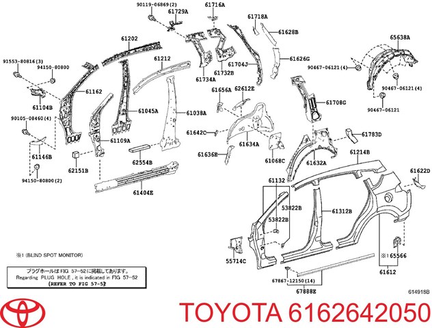 Soporte, Aleta trasera para Toyota RAV4 (A4)