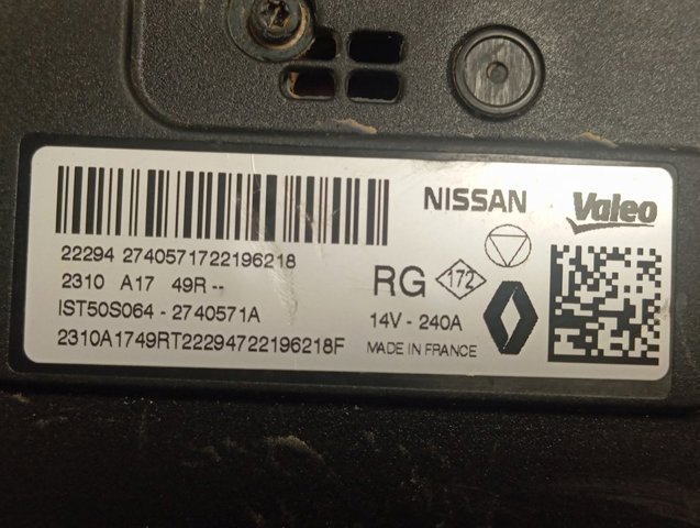 2310A1749R Renault (RVI) Alternador de coche