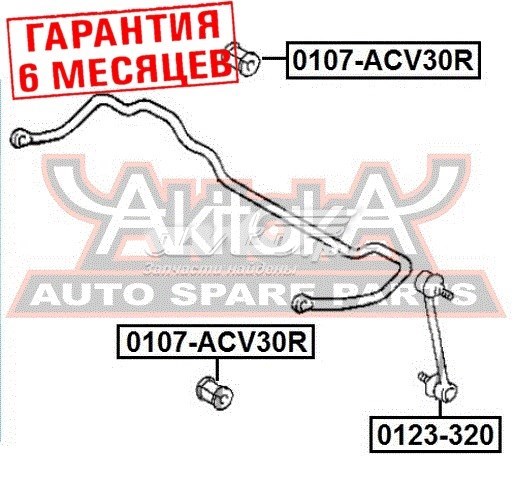 0107ACV30R Akitaka casquillo de barra estabilizadora trasera