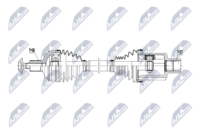 NPW-ME-077 NTY árbol de transmisión delantero izquierdo