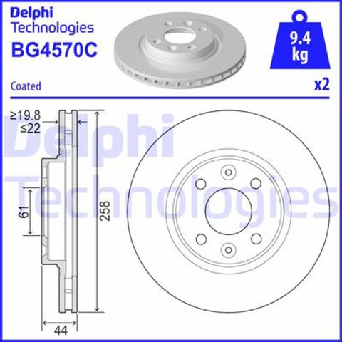 BG4570C Delphi disco de freno delantero