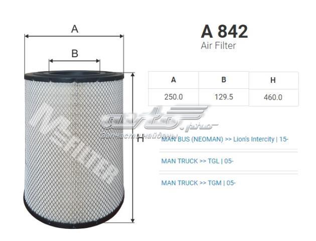 A842 Mfilter filtro de aire