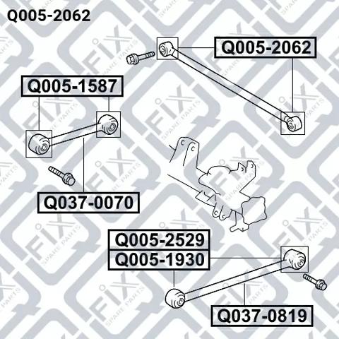 Silentblock de brazo transversal de suspensión trasera Q-fix Q0052062 precio, desde 4,97 EUR