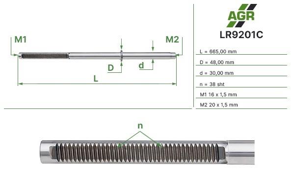 LR9201C AGR cremallera de direccion de el eje (varilla)