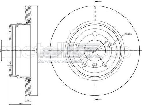 23-1025C Metelli disco de freno trasero