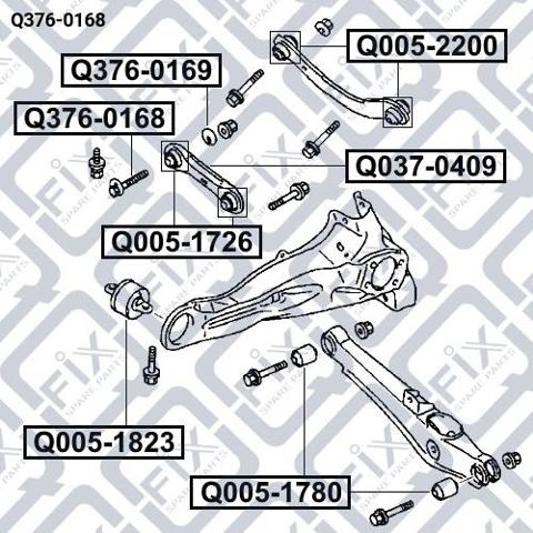 Q3760168 Q-fix Perno interior del brazo de caída trasero
