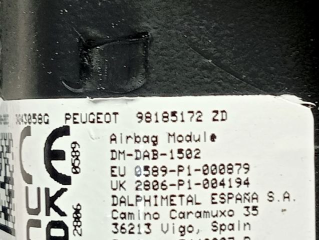 Comprar 98185172ZD Peugeot/Citroen Airbag lateral lado conductor