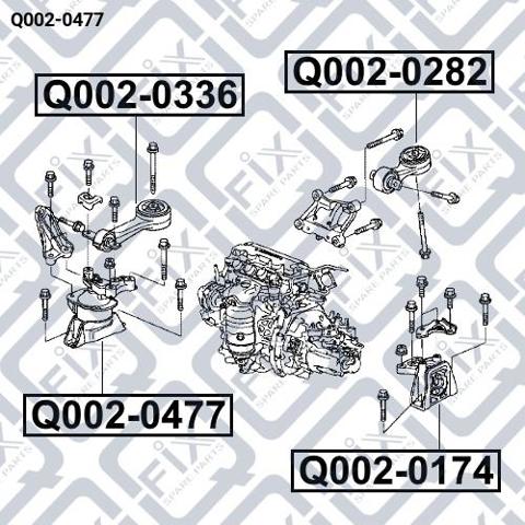 Soporte inferior derecho del motor Q-fix Q0020477