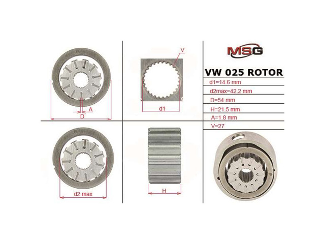 Comprar VW025ROTOR MSG Kit de reparación, bomba de dirección hidráulica