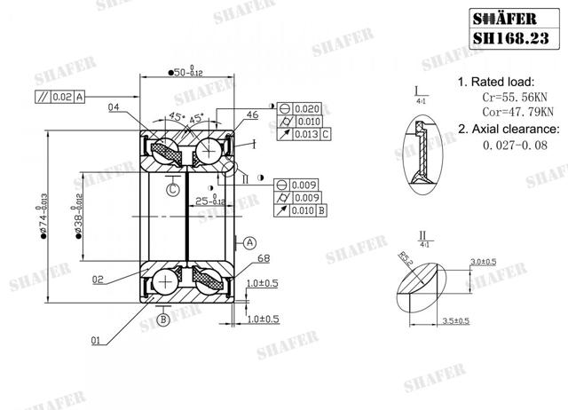 Comprar SH16823 Shafer Cojinete de rueda delantero