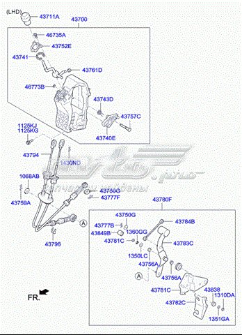 437944H050 Hyundai/Kia Cable para caja de cambios manual