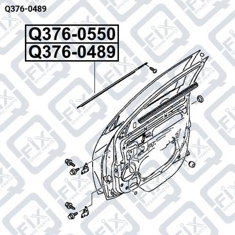 Q3760489 Q-fix Moldura de cristal de la puerta delantera izquierda