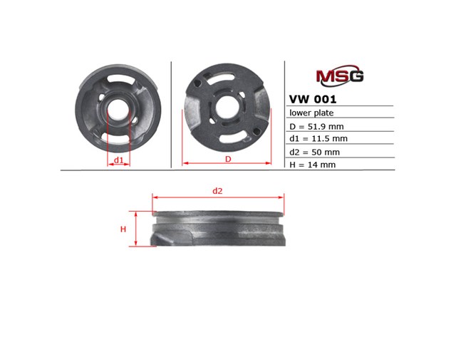 Kit de reparación, bomba hidráulica (dirección)  MSG VW001LPLATE