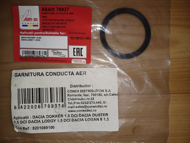 Anillo de sellado del conducto de la turbina de sobrealimentación Asam 76937 precio, desde 5,99 EUR