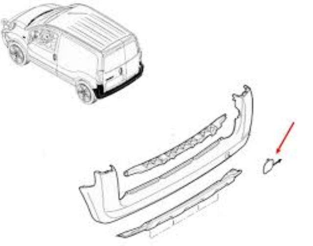 Cobertura de parachoques, enganche de remolque, trasera Fiat/Alfa/Lancia 735460425