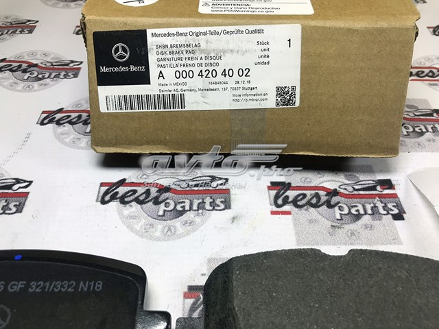 Comprar A0004204002 Mercedes Pastillas de freno traseras