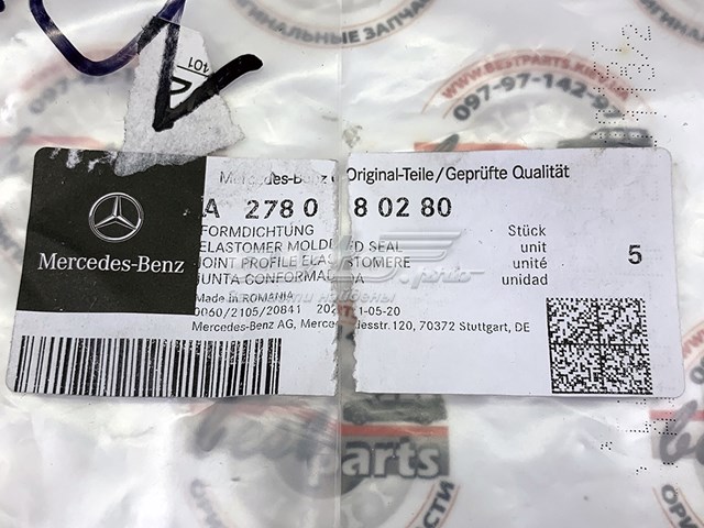2780180280 Mercedes junta de válvula, ventilaciuón cárter