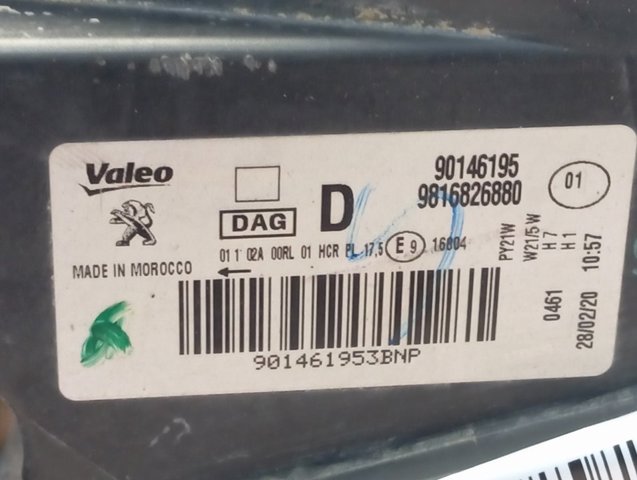 9816826880 Peugeot/Citroen Luz derecha