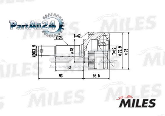 GA20302 Miles junta homocinética exterior delantera